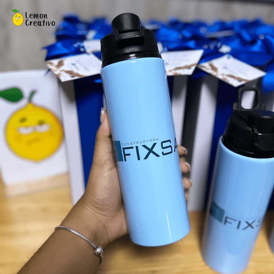 Set de Regalo Promocional: Botella de Aluminio - Lemon Creativo