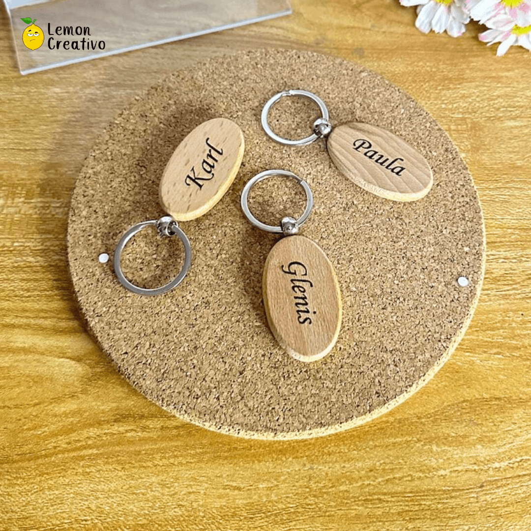 Llavero de Madera Ovalado - Lemon Creativo