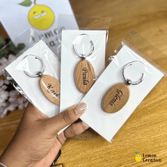 Llavero de Madera Ovalado - Lemon Creativo