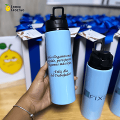 Set de Regalo Promocional: Botella de Aluminio - Lemon Creativo