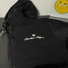 Abrigo Hoodie con Zipper Bordado - Lemon Creativo