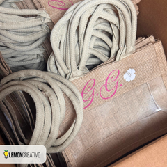 Custom Jute Bag with Colored Trim and Handle – Sustainable Style for Your Brand