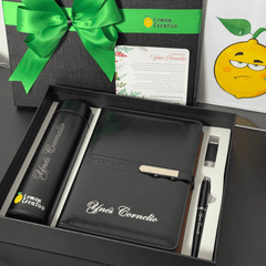 Box Gift Corporativo Personalizado: Agenda, Lapicero, Memoria USB y Botella Smart - Lemon Creativo