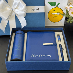 Box Gift Corporativo Personalizado: Agenda, Lapicero, Memoria USB y Botella Smart - Lemon Creativo