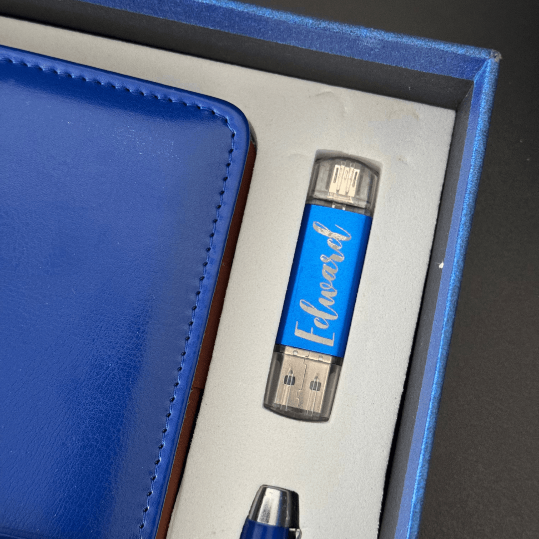 Box Gift Corporativo Personalizado: Agenda, Lapicero, Memoria USB y Botella Smart - Lemon Creativo