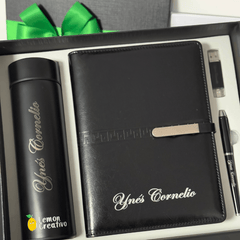 Box Gift Corporativo Personalizado: Agenda, Lapicero, Memoria USB y Botella Smart - Lemon Creativo