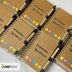 Libreta Ecológica con Bolígrafo y Post-It – Branding Responsable y Funcional