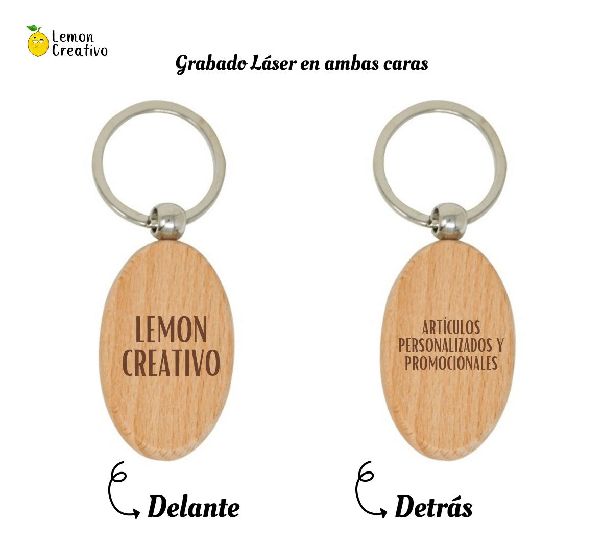 Llavero de Madera Ovalado - Lemon Creativo