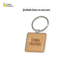 Llavero de Madera y Aluminio - Lemon Creativo