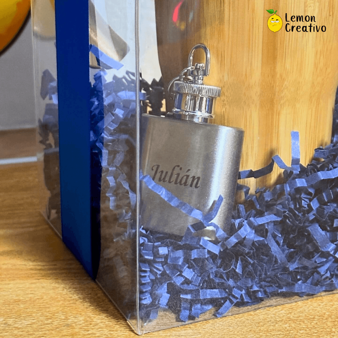 Box Gift | Jarra de Bambú y Petaca Acero Inoxidable - Lemon Creativo