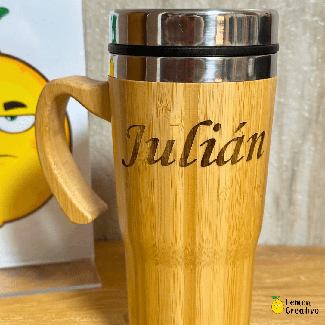 Box Gift | Jarra de Bambú y Petaca Acero Inoxidable - Lemon Creativo