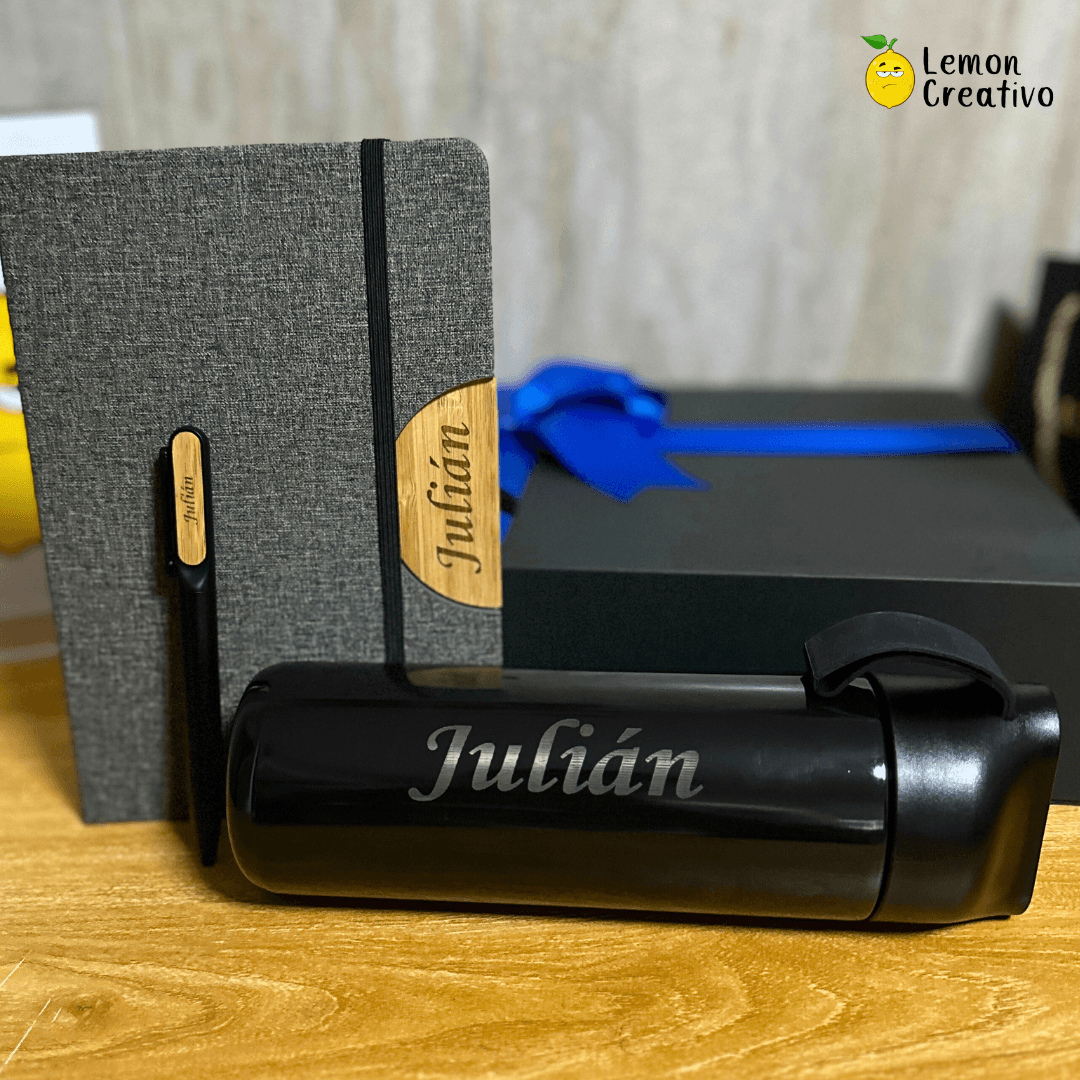Box Gift | Libreta con holder, Lapicero y Termo - Lemon Creativo