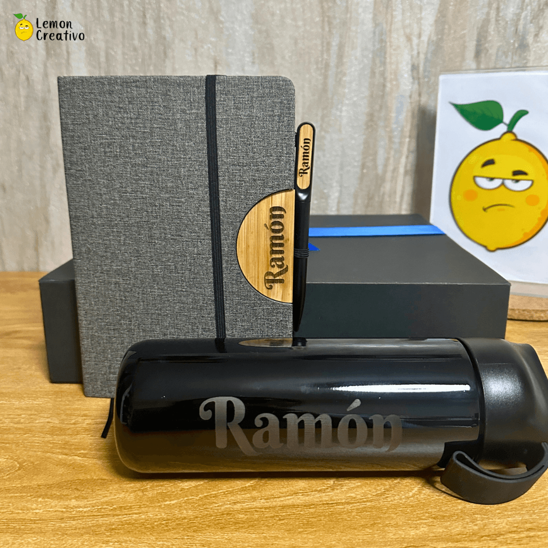 Box Gift | Libreta con holder, Lapicero y Termo - Lemon Creativo