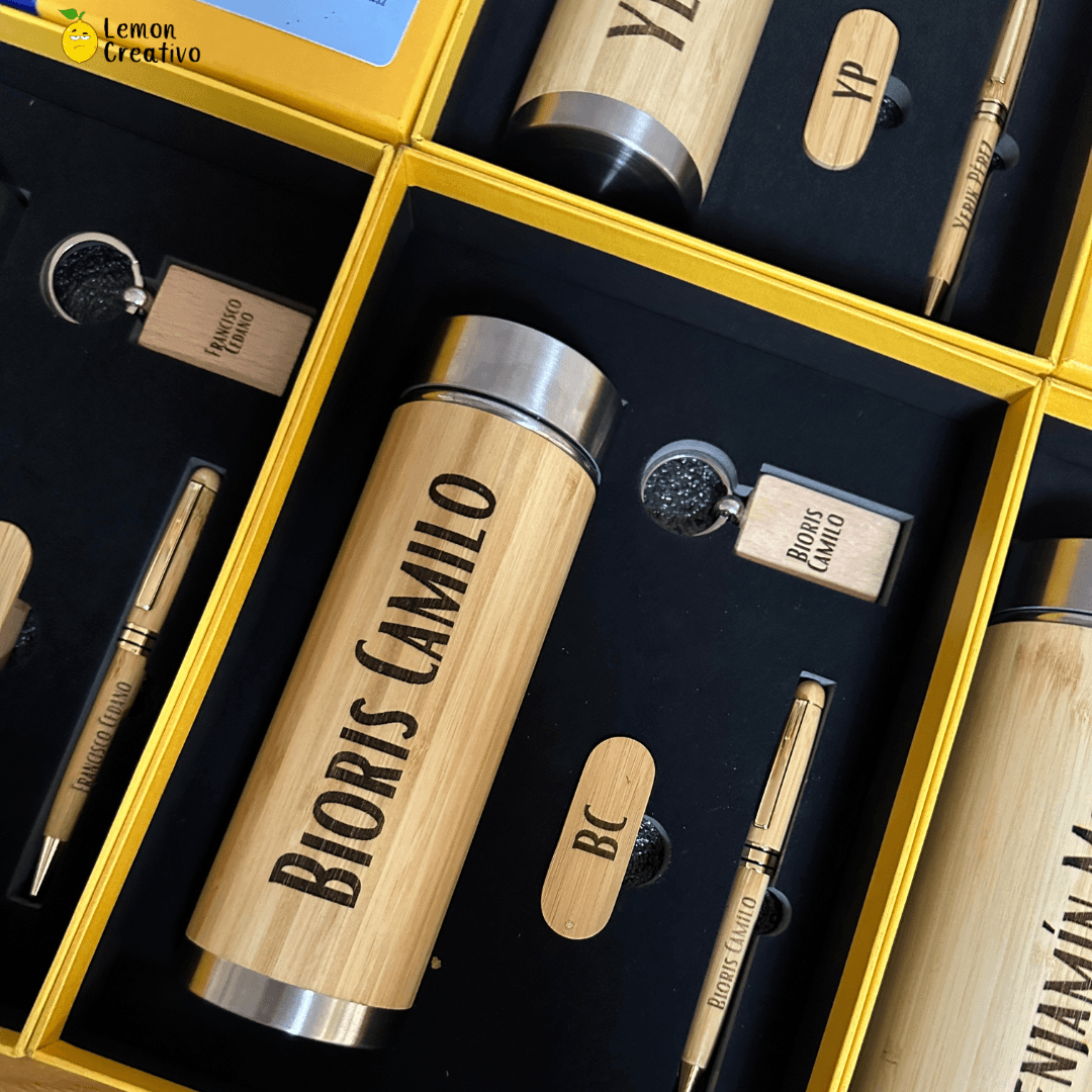 Box Gift | Termo Smart, Lapicero, Memoria USB y Llavero - Lemon Creativo