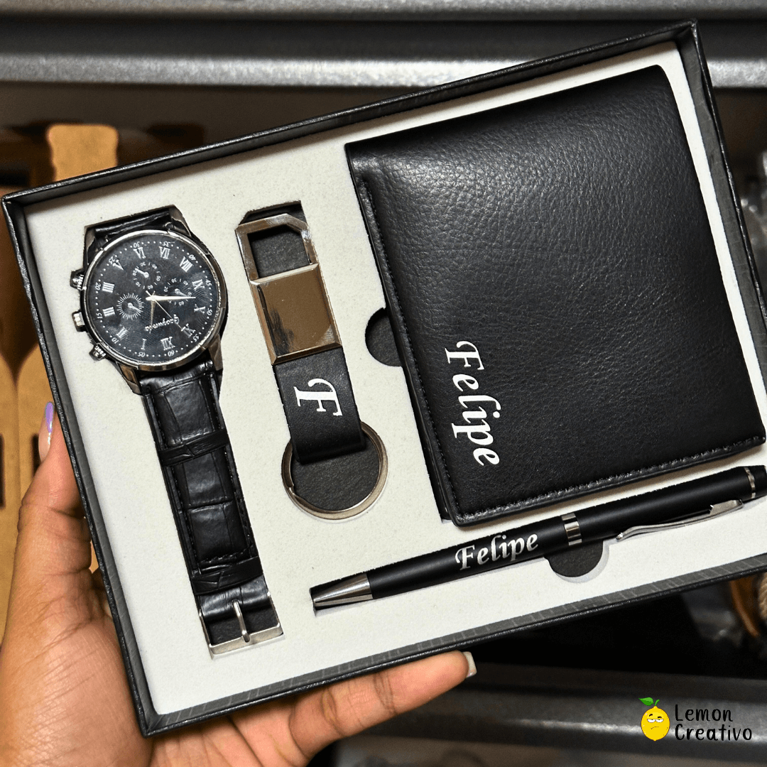 Box Gift | Billetera, Reloj, Lapicero y Llavero - Lemon Creativo