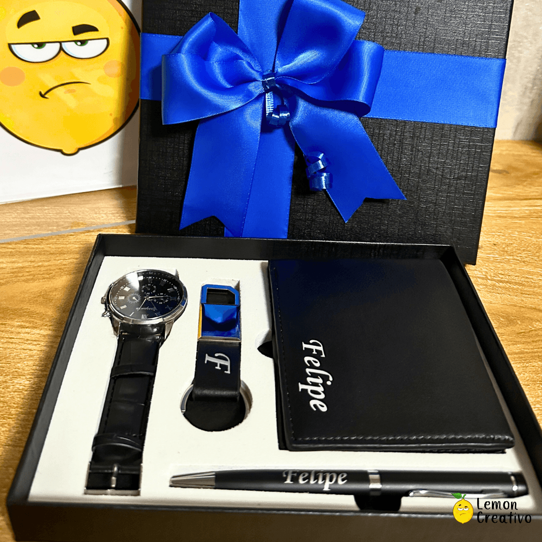 Box Gift | Billetera, Reloj, Lapicero y Llavero - Lemon Creativo