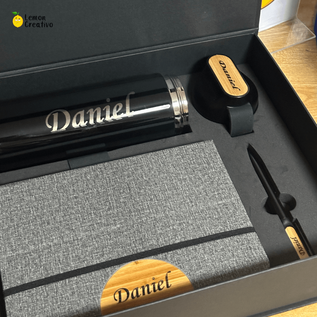Box Gift | Libreta con holder, Lapicero y Termo - Lemon Creativo