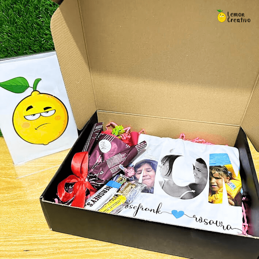 Box Gift | T-Shirt + Rosa - Lemon Creativo