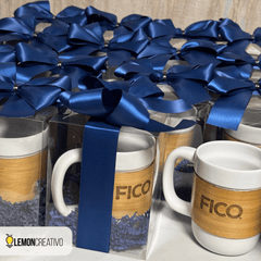Set de Regalo con Taza de Cerámica y Bambú - Lemon Creativo