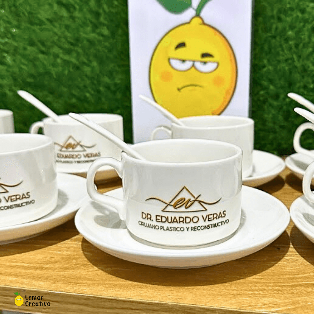 Taza, Plato y Cucharilla 5 Oz - Lemon Creativo