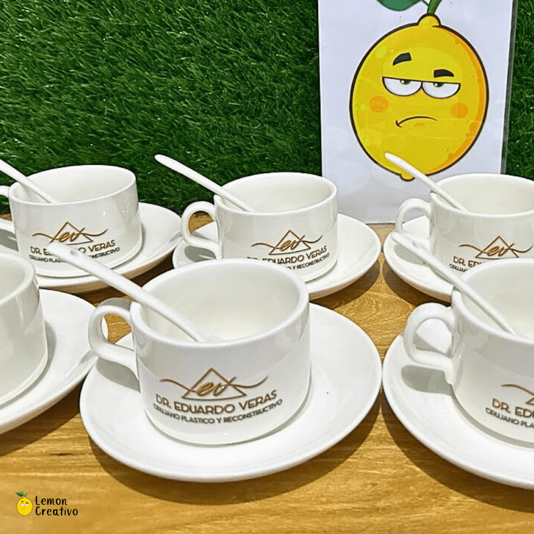Taza, Plato y Cucharilla 5 Oz - Lemon Creativo