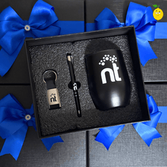 Set de Regalo Corporativo 3 Piezas: Lapicero, Llavero y Vaso Vinero - Lemon Creativo