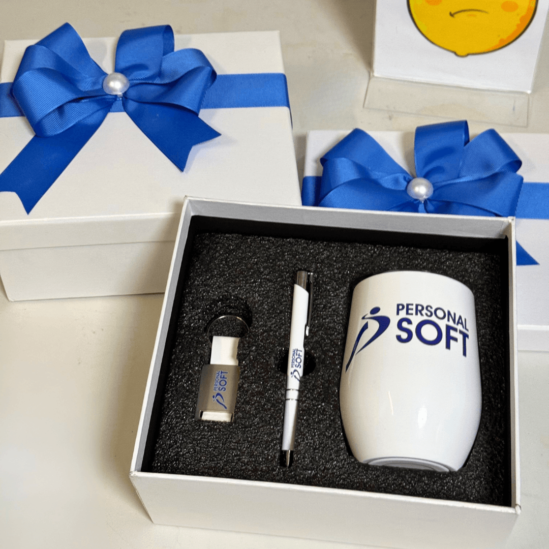 Set de Regalo Corporativo 3 Piezas: Lapicero, Llavero y Vaso Vinero - Lemon Creativo