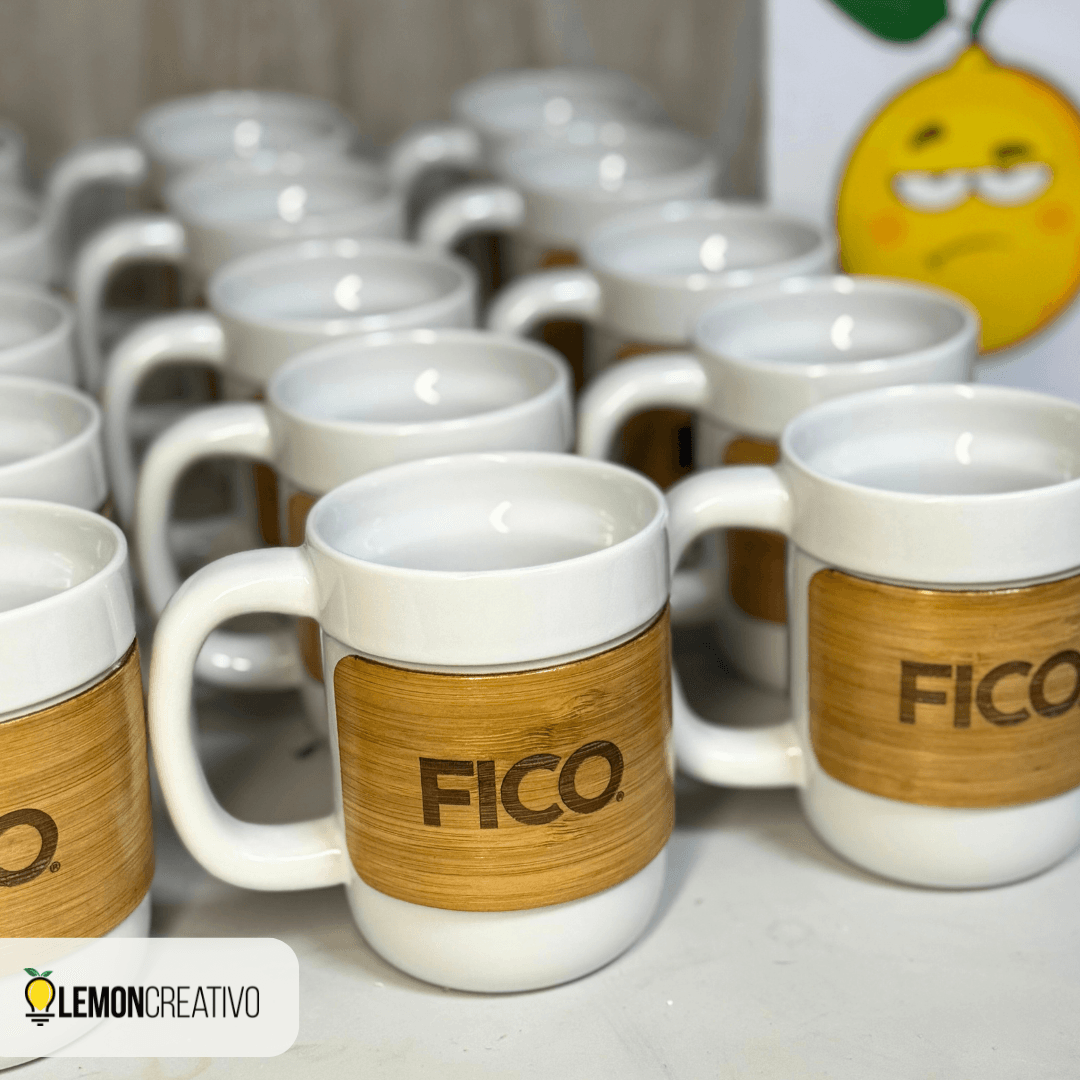 Taza Cerámica y Bambú Personalizada - Lemon Creativo