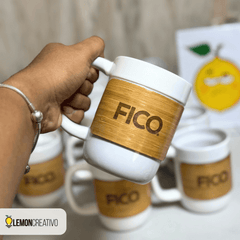 Taza Cerámica y Bambú Personalizada - Lemon Creativo