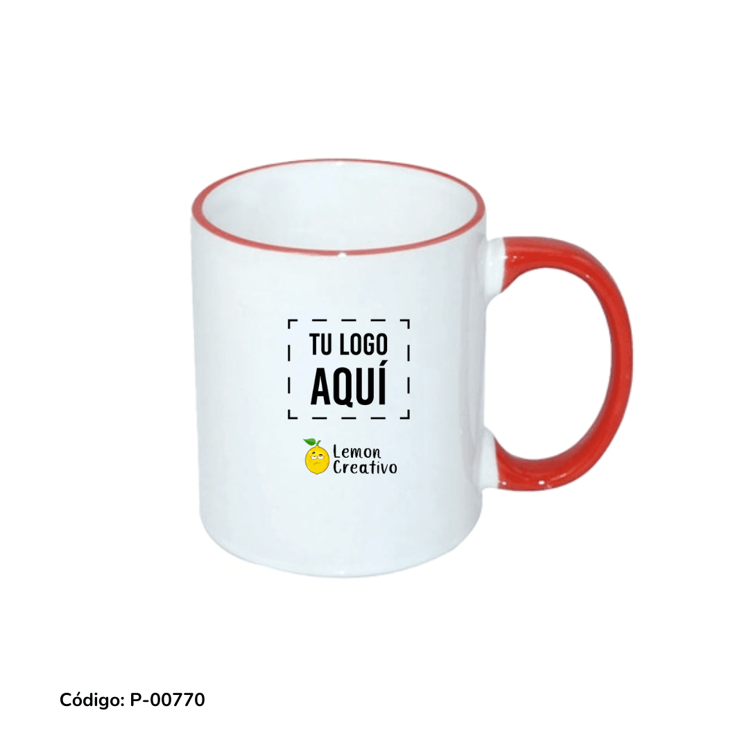 Taza Borde y Asa de Color - Lemon Creativo