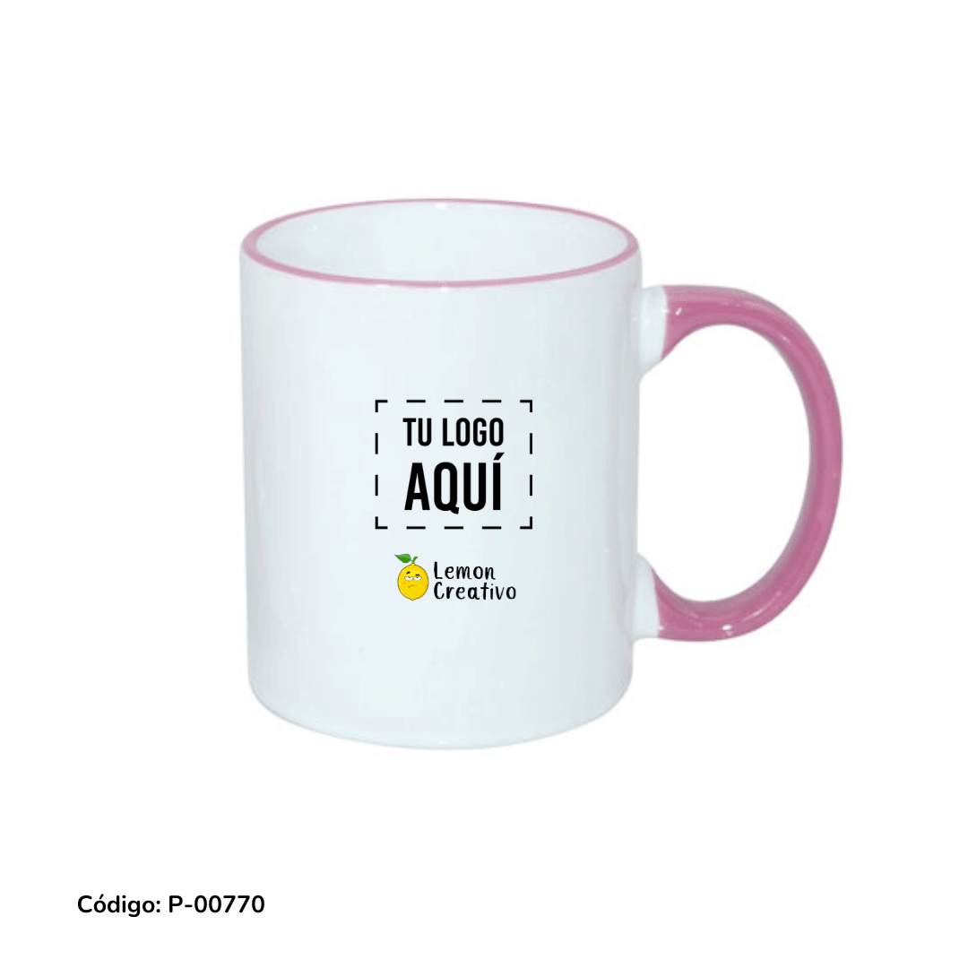 Taza Borde y Asa de Color - Lemon Creativo
