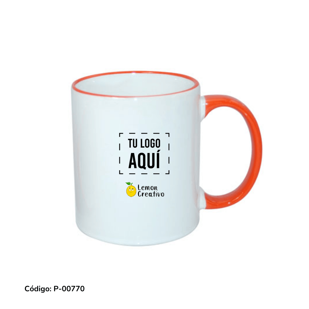 Taza Borde y Asa de Color - Lemon Creativo