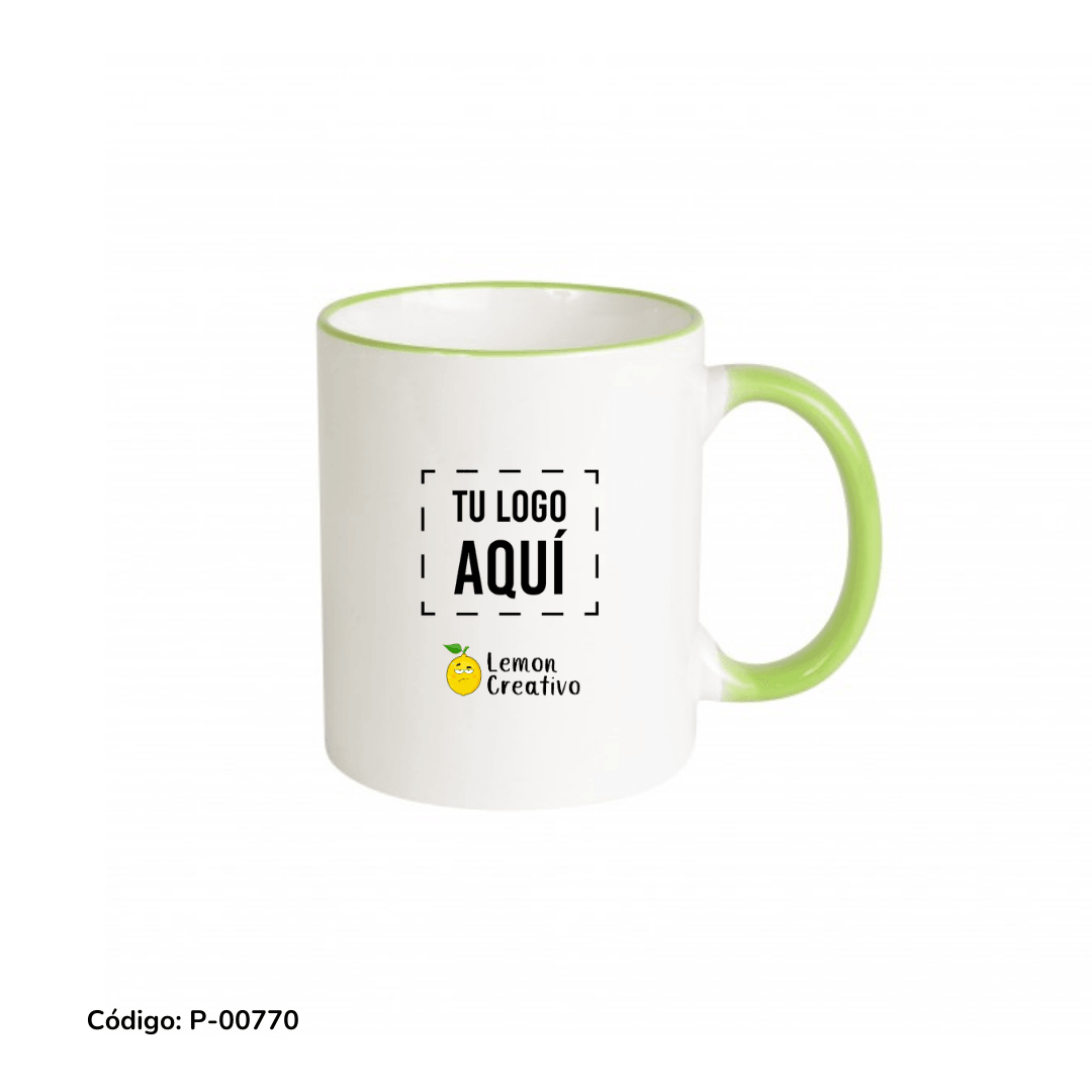 Taza Borde y Asa de Color - Lemon Creativo