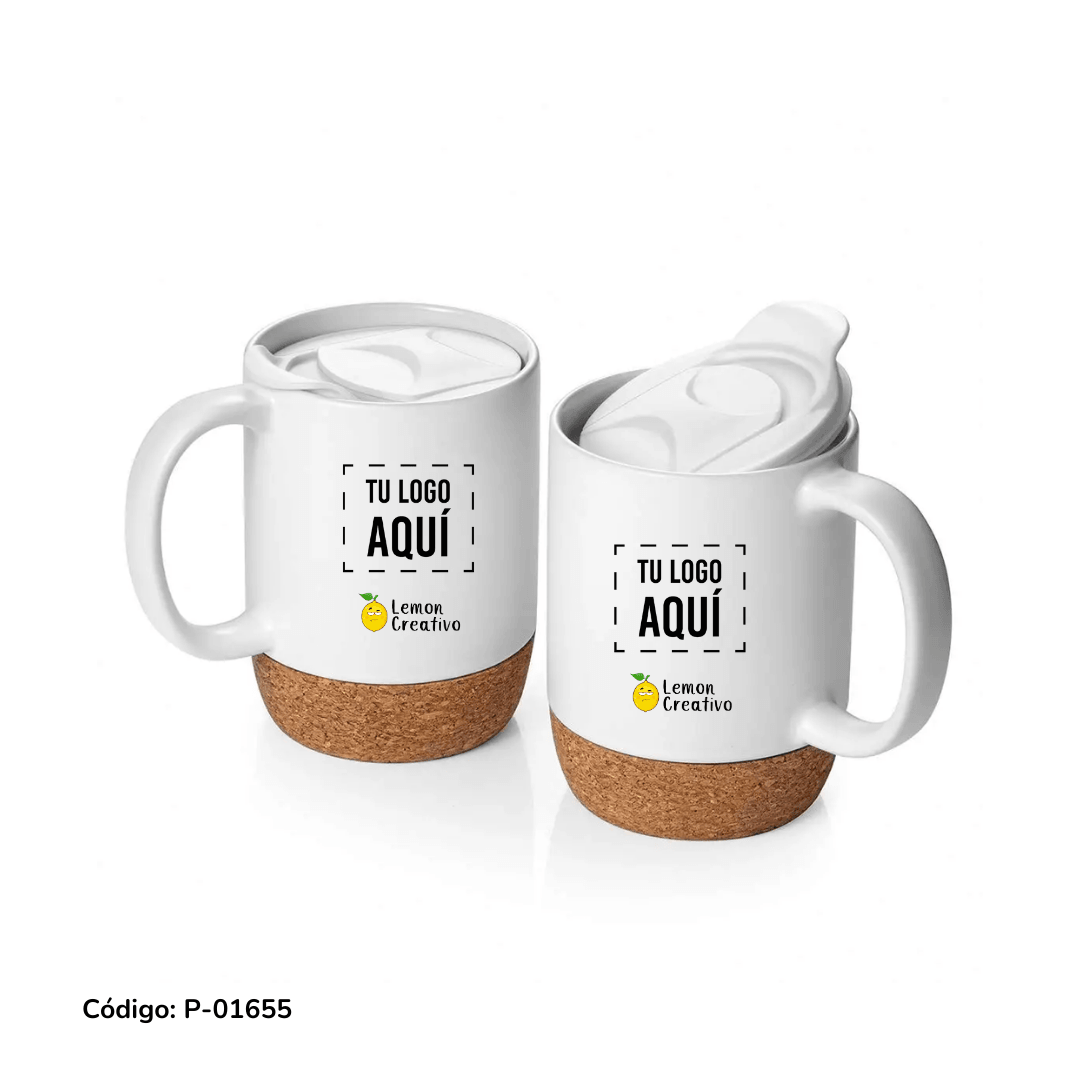 Tazas Base de corcho con tapa - Lemon Creativo