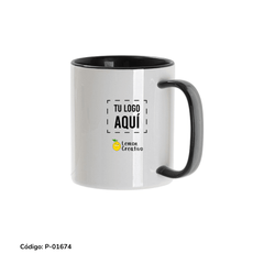 Tazas Interior Color y Asa Cristal Transparente - Lemon Creativo