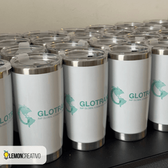 Vaso Térmico con Borde Plateado Personalizado - Lemon Creativo