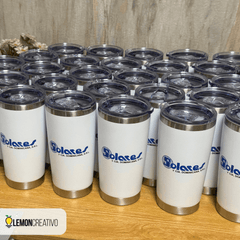 Vaso Térmico con Borde Plateado Personalizado - Lemon Creativo