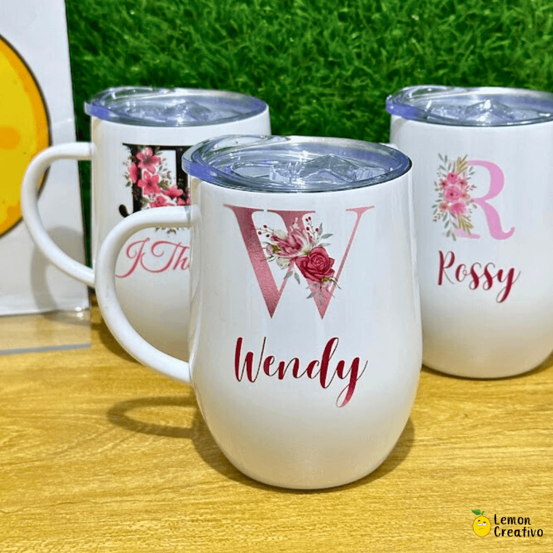 Vaso Vinero con asa - 12 oz - Lemon Creativo