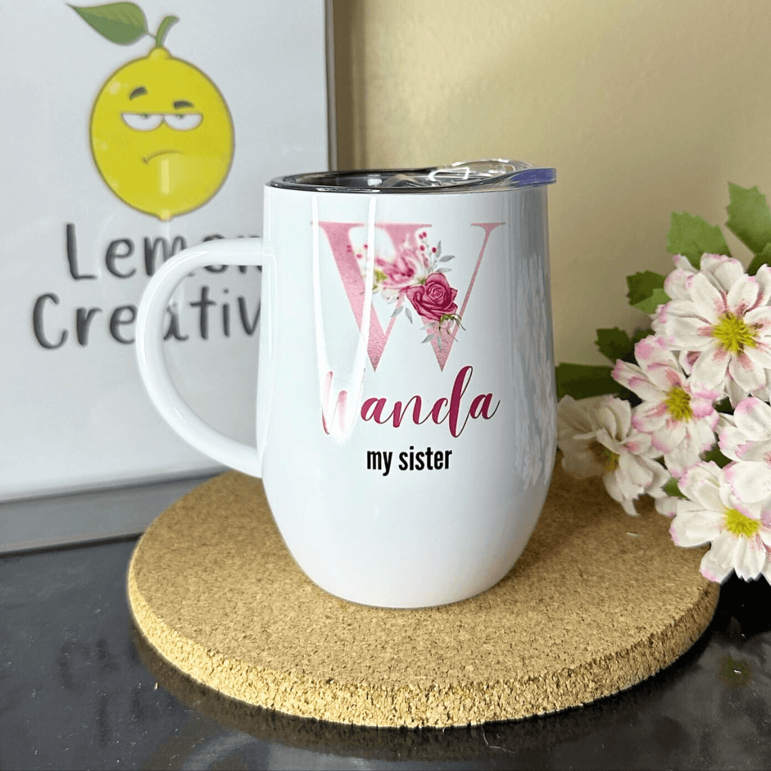 Vaso Vinero con asa - 12 oz - Lemon Creativo