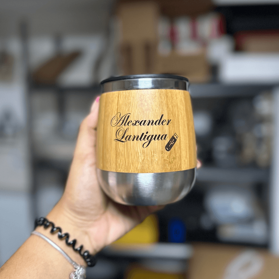 Vaso Vinero Bambú -400 ML - Lemon Creativo