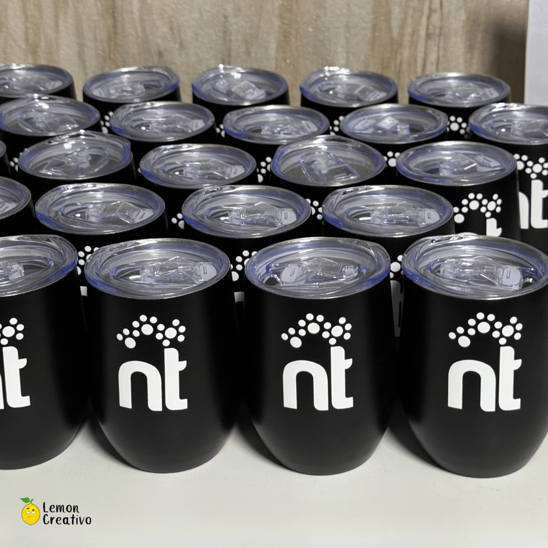 Vaso Vinero Multicolor con logo - 12 oz - Lemon Creativo