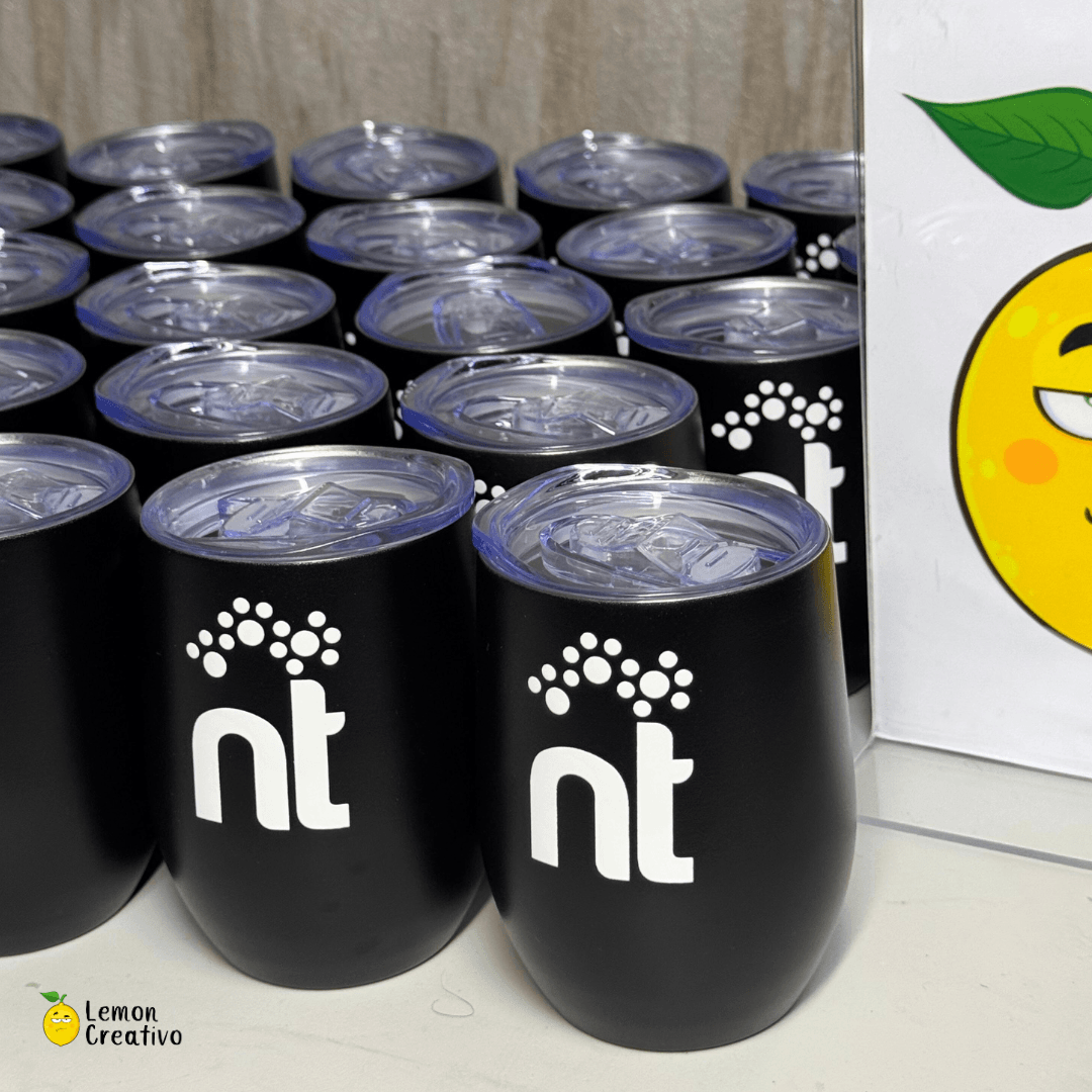 Vaso Vinero Multicolor con logo - 12 oz - Lemon Creativo