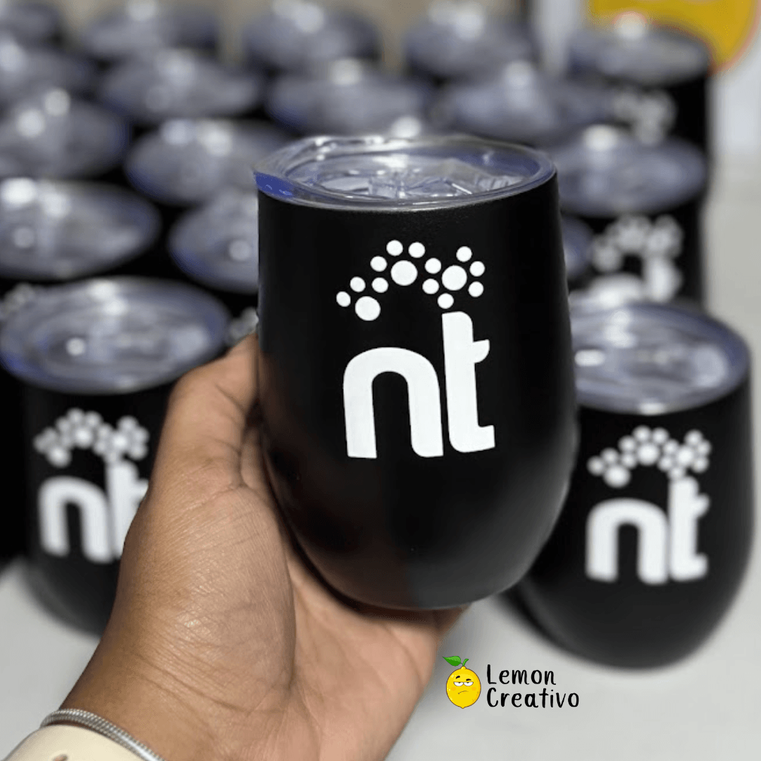 Vaso Vinero Multicolor con logo - 12 oz - Lemon Creativo