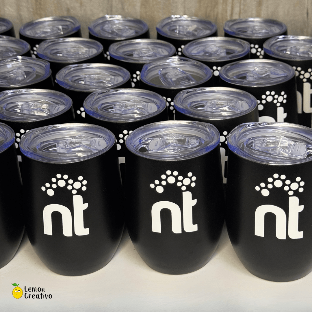 Vaso Vinero Multicolor con logo - 12 oz - Lemon Creativo