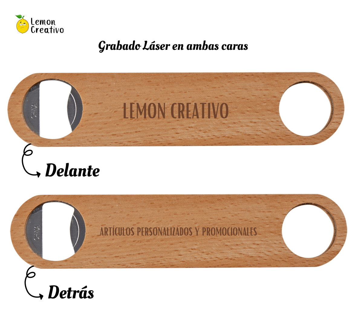 Destapador de Madera Plano - Lemon Creativo