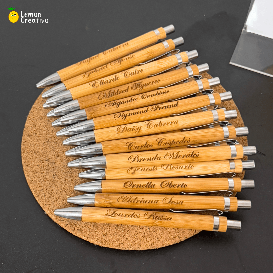 Lapicero de Bambú Eco-Friendly Personalizado - Lemon Creativo