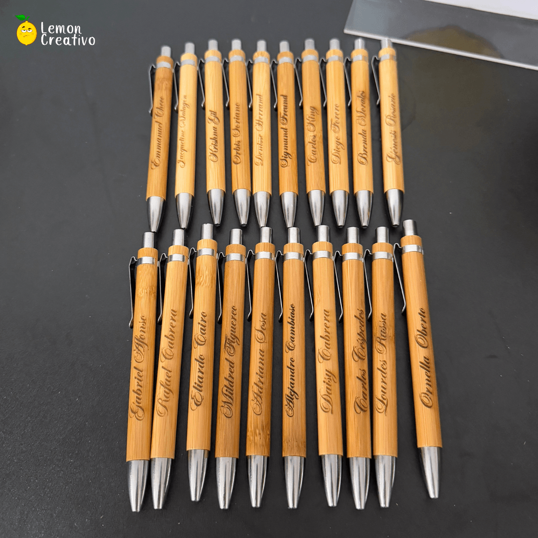 Lapicero de Bambú Eco-Friendly Personalizado - Lemon Creativo