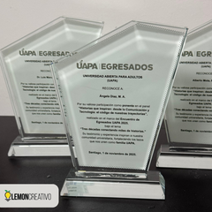 Placa de Reconocimiento de Cristal - Triangular