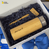 Set de Regalo Corporativo Ecológico - Termo Smart, Lapicero y Memoria USB - Lemon Creativo