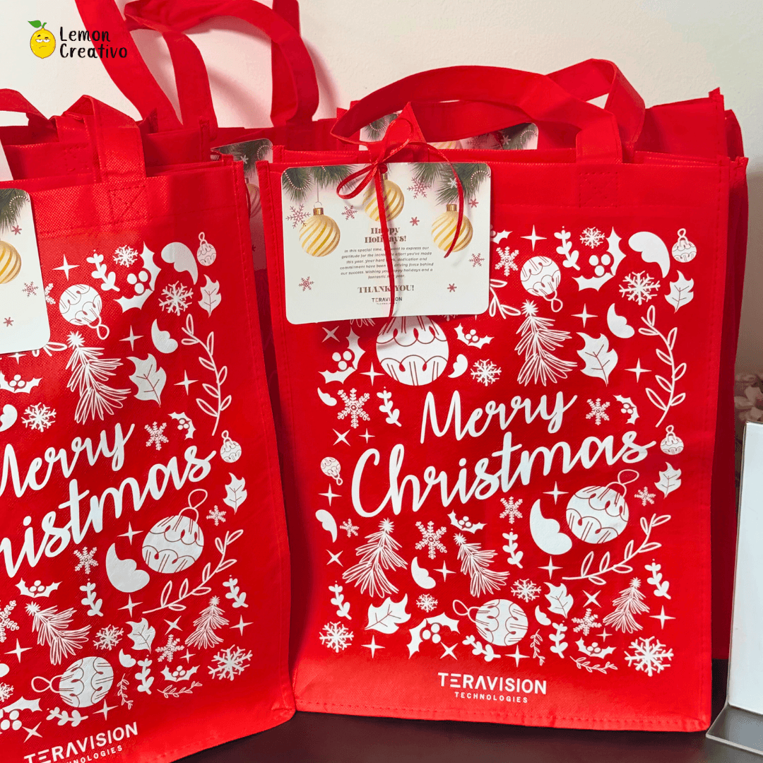 Set de Bolsa, Vino y Chocolate - Regalo Navideño Personalizado - Lemon Creativo